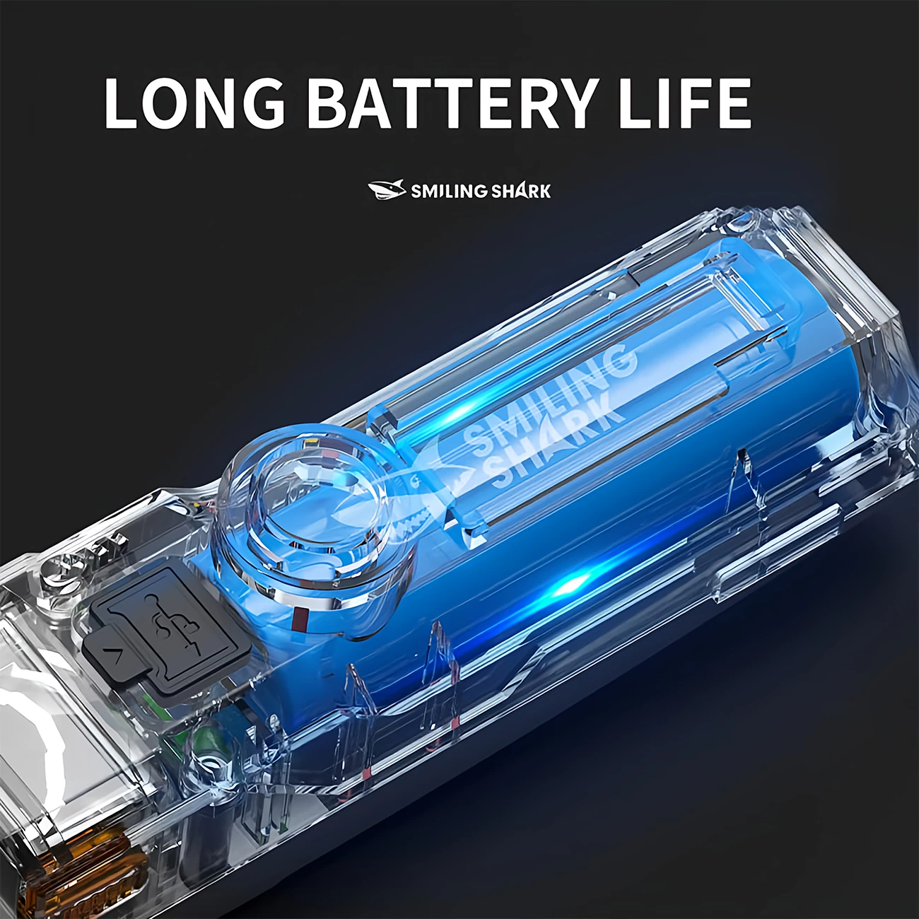 چراغ هوشمند شارژی ضدآب دوچرخه اسمایلینگ شارک با بوق هشدار