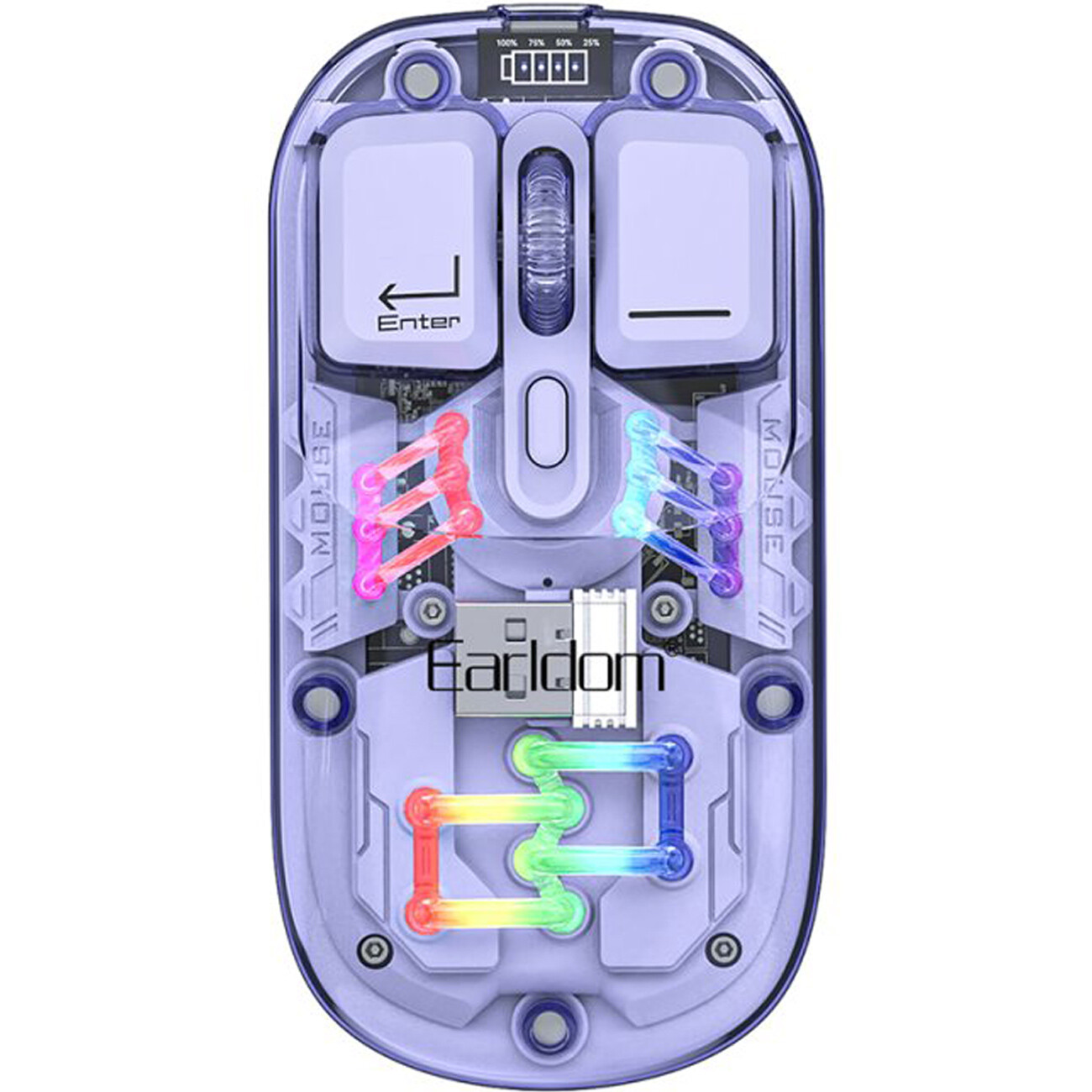 ماوس بی سیم شفاف بنفش ارلدام