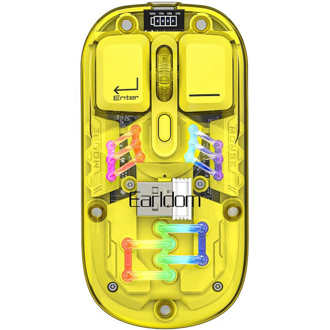 ماوس بی سیم شفاف زرد ارلدام