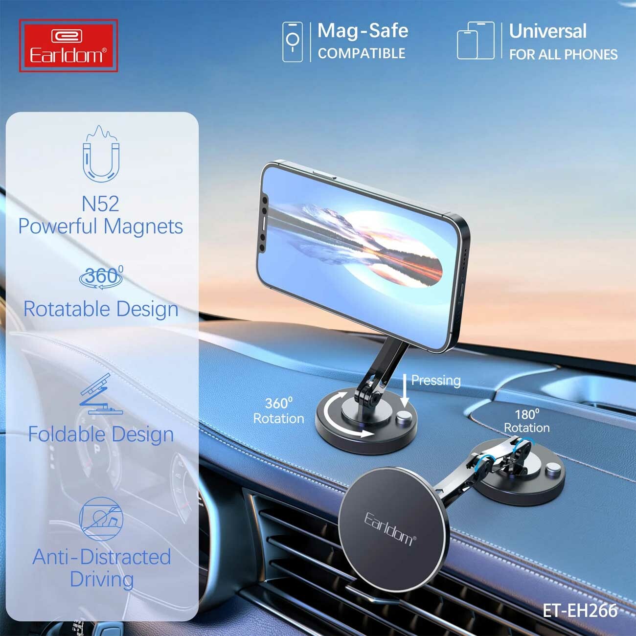 هولدر موبایل مغناطیسیی داخل خودرو ارلدام