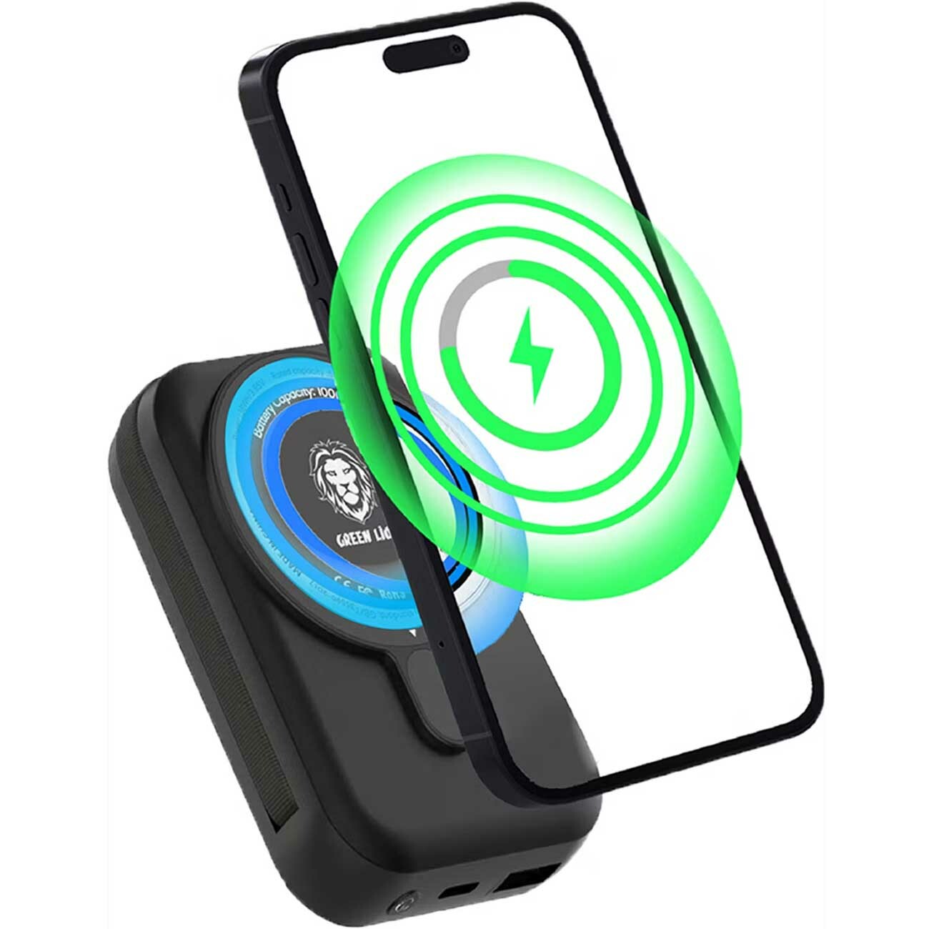 پاوربانک 10000 مگسیف 15 وات، تایپسی و یو اس بی گرینلاین