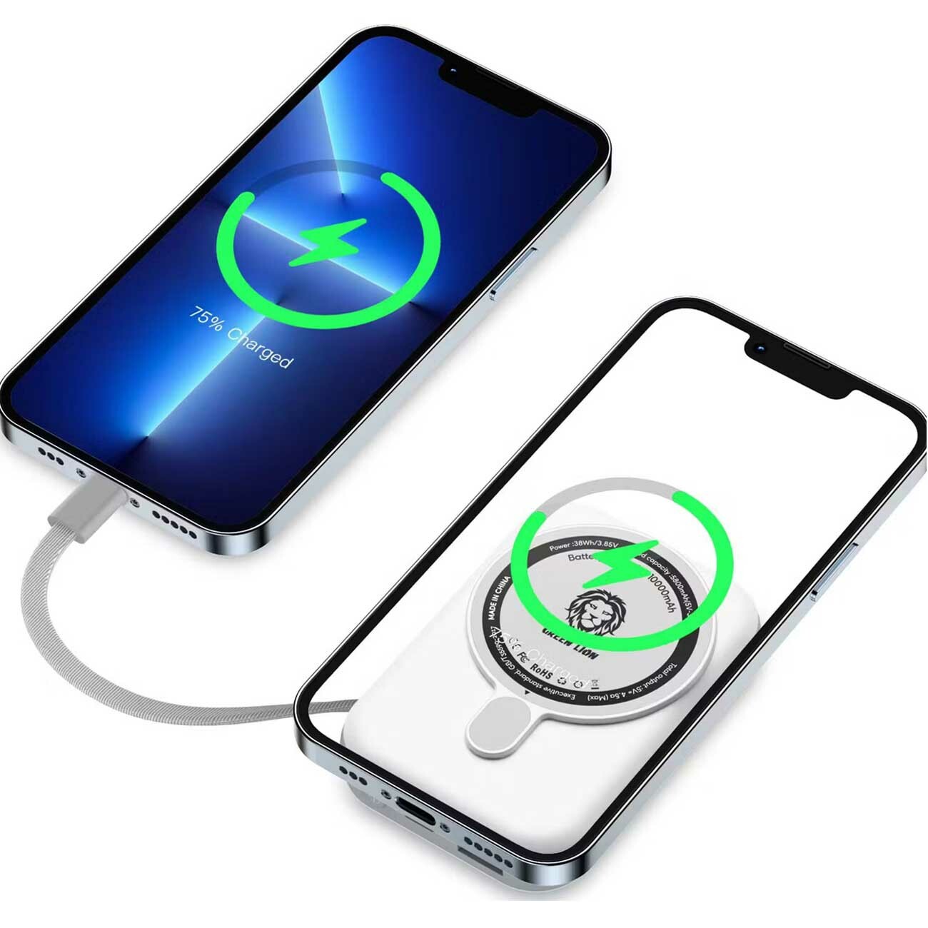 فروش پاوربانک 10000 وایرلس 15 وات، تایپسی و یو اس بی گرینلاین