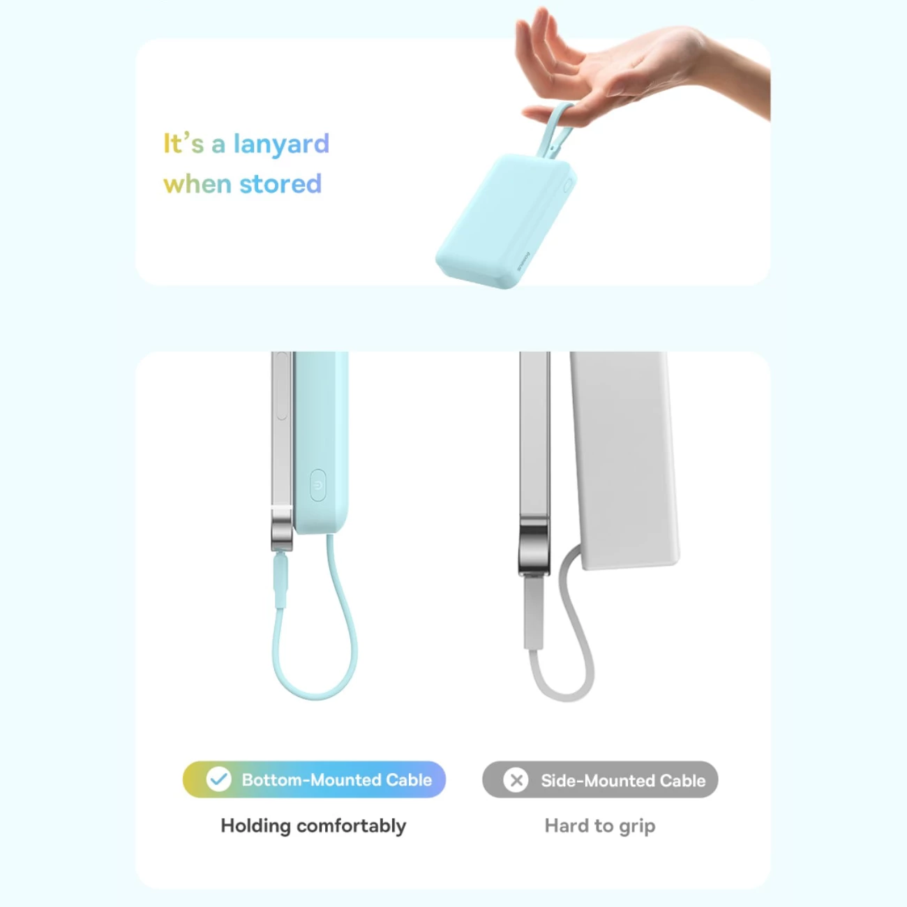 شارژر همراه بی سیم مگ سیف فست شارژ بیسوس با کابل متصل تایپ سی