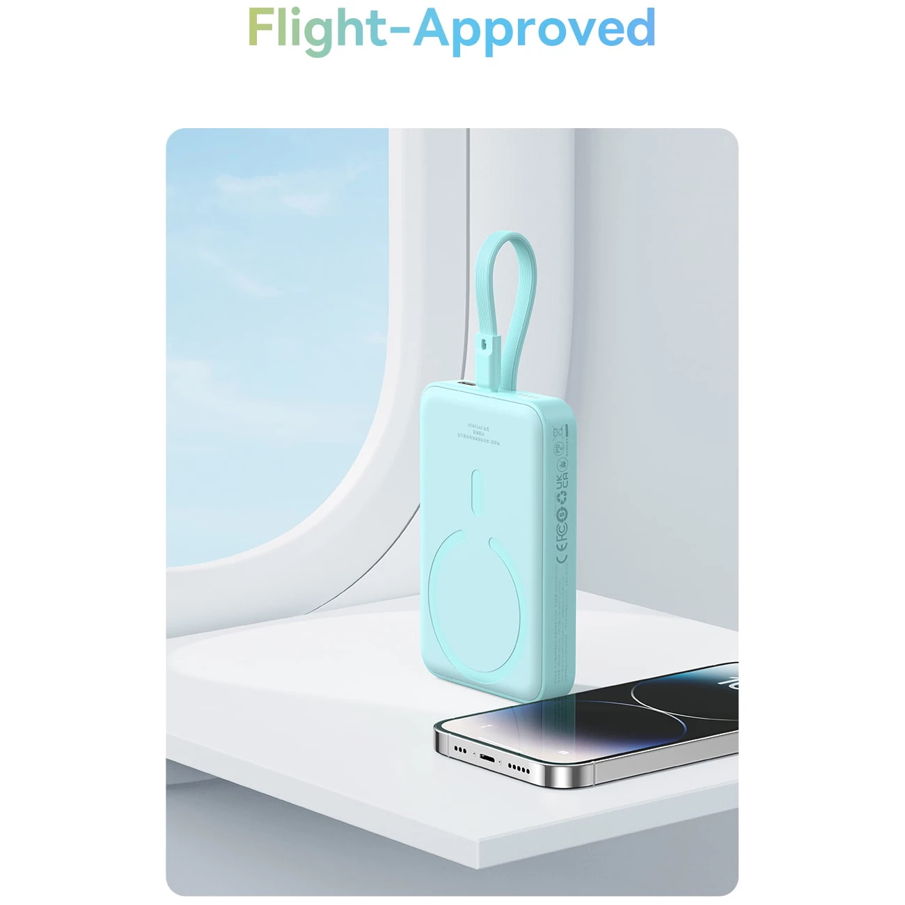 شارژر همراه بی سیم مگ سیف فست شارژ بیسوس با کابل متصل تایپ سی