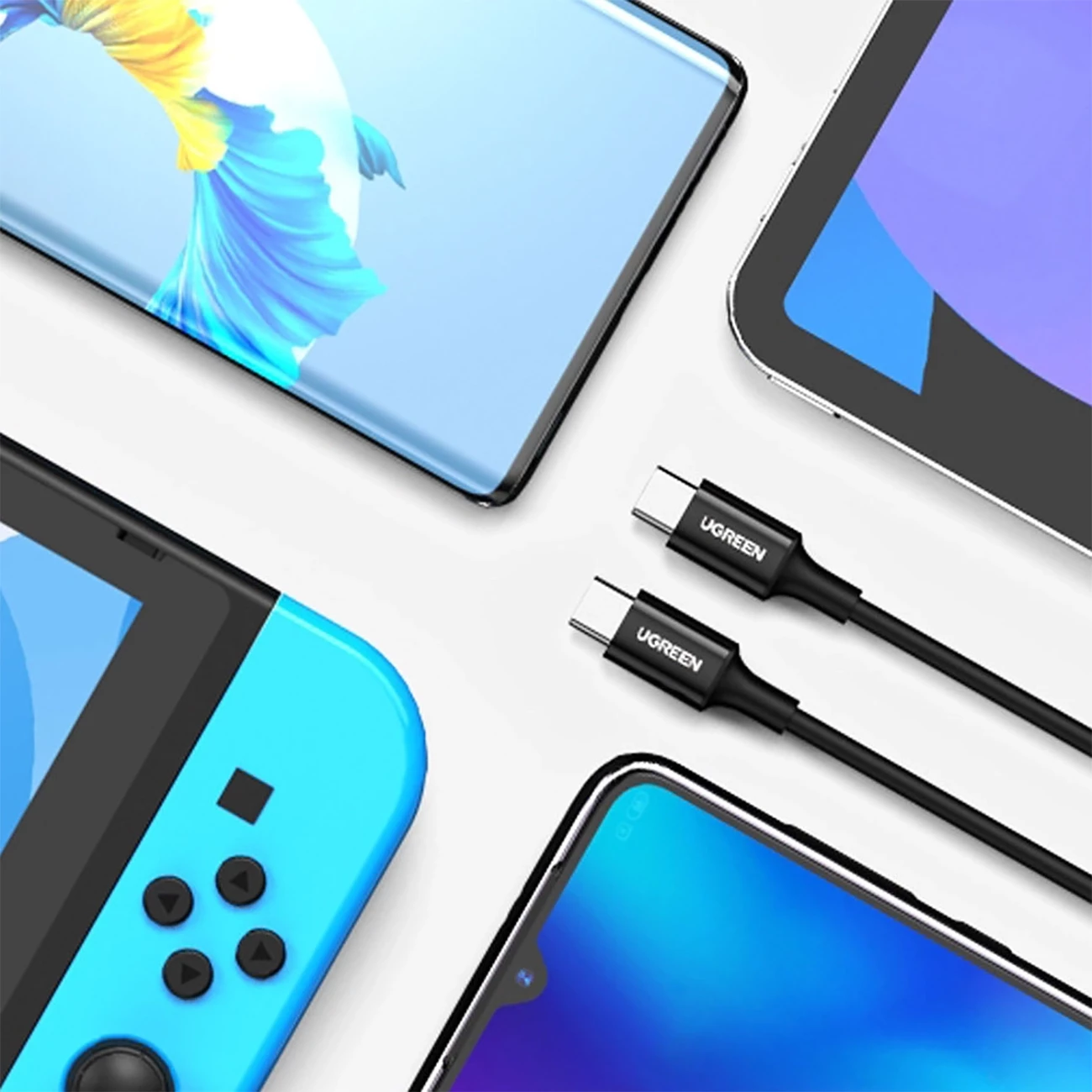 کیفیت کابل شارژ و انتقال داده دو سر تایپسی 100 وات 1 متری یوگرین