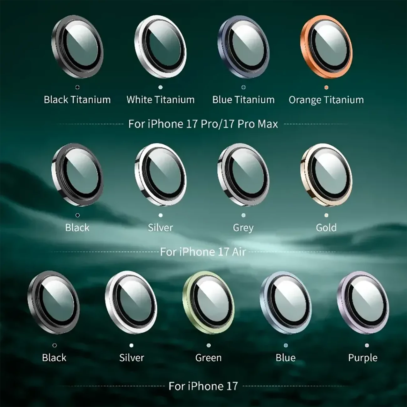 محافظ لنز دوربین گرین لاین مدل HD Plus Camera Lens مناسب برای گوشی آیفون17