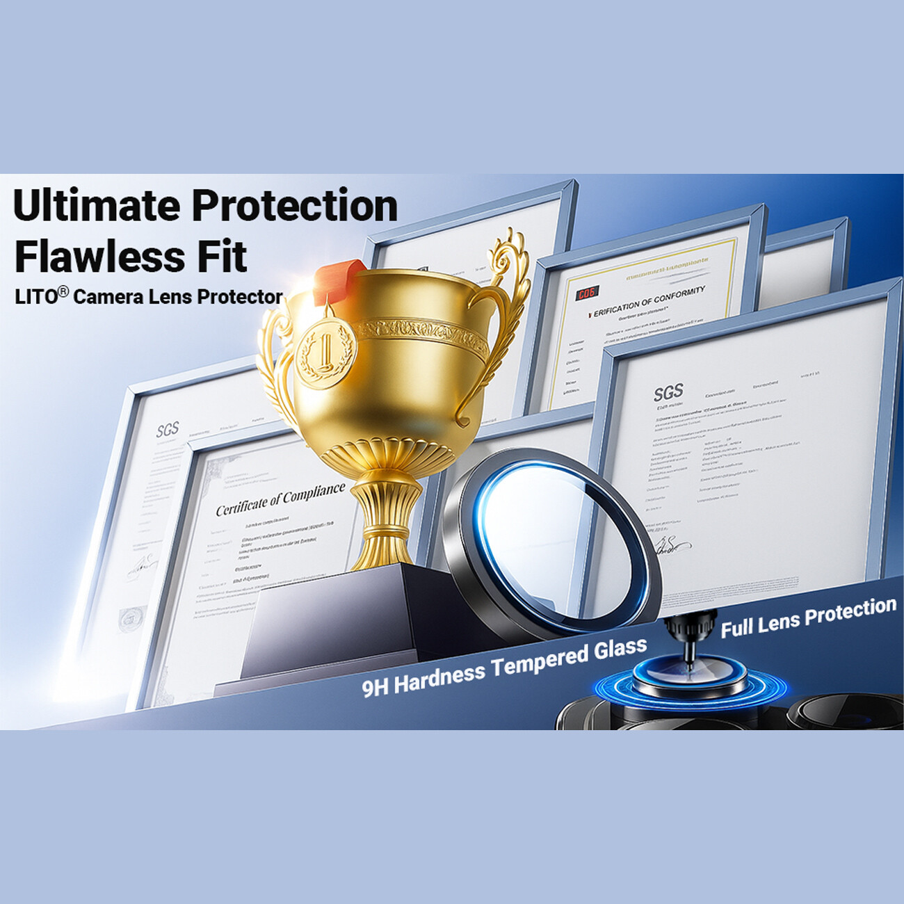 گلس محافظ لنز دوربین آیفون16 پرو لیتو