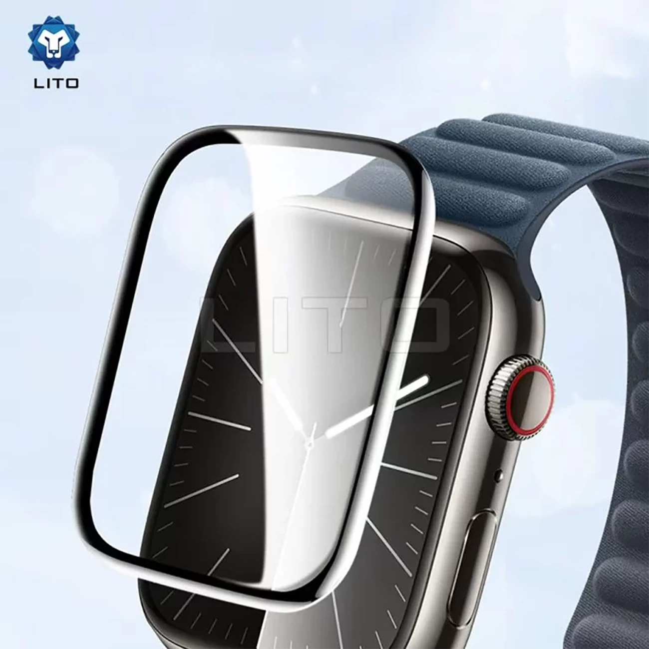گلس اپل واچ سری 10 سایز 46 میلی‌متری لیتو Lito S10 تمام چسب  Litho S10 46 MM