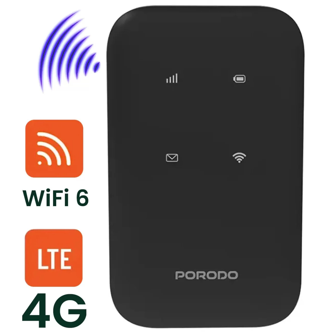 روتر و مودم وای‌فای همراه جیبی پورودو Porodo PD-LFST132-BK/LFS132