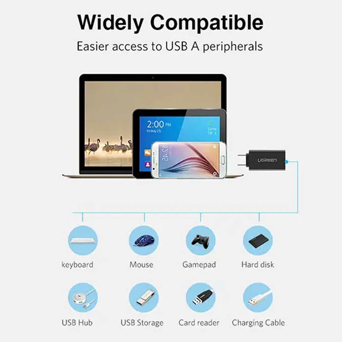 تبدیل OTG تایپ‌سی 3.1 به USB 3.0 یوگرین ugreen US173 20808