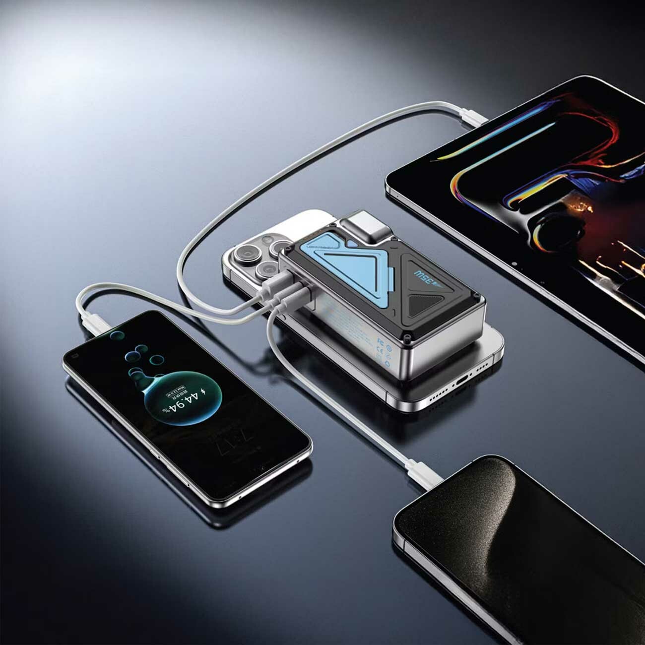 قیمت پاوربانک 20000 وایرلس و شارژر دیواری تایپ‌سی، USB و لایتنینگ فست شارژ 35 وات پاورولوژی