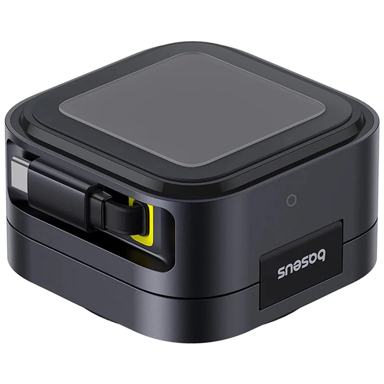 بهترین شارژر بی‌سیم مگنتی تاشو رومیزی 15وات و پایه نگهدارنده موبایل بیسوس با کابل تایپ سی جمع شونده