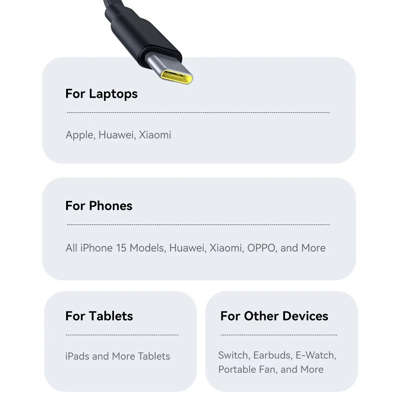 فروش کابل فست‌شارژ دو سر تایپ سی بیسوس