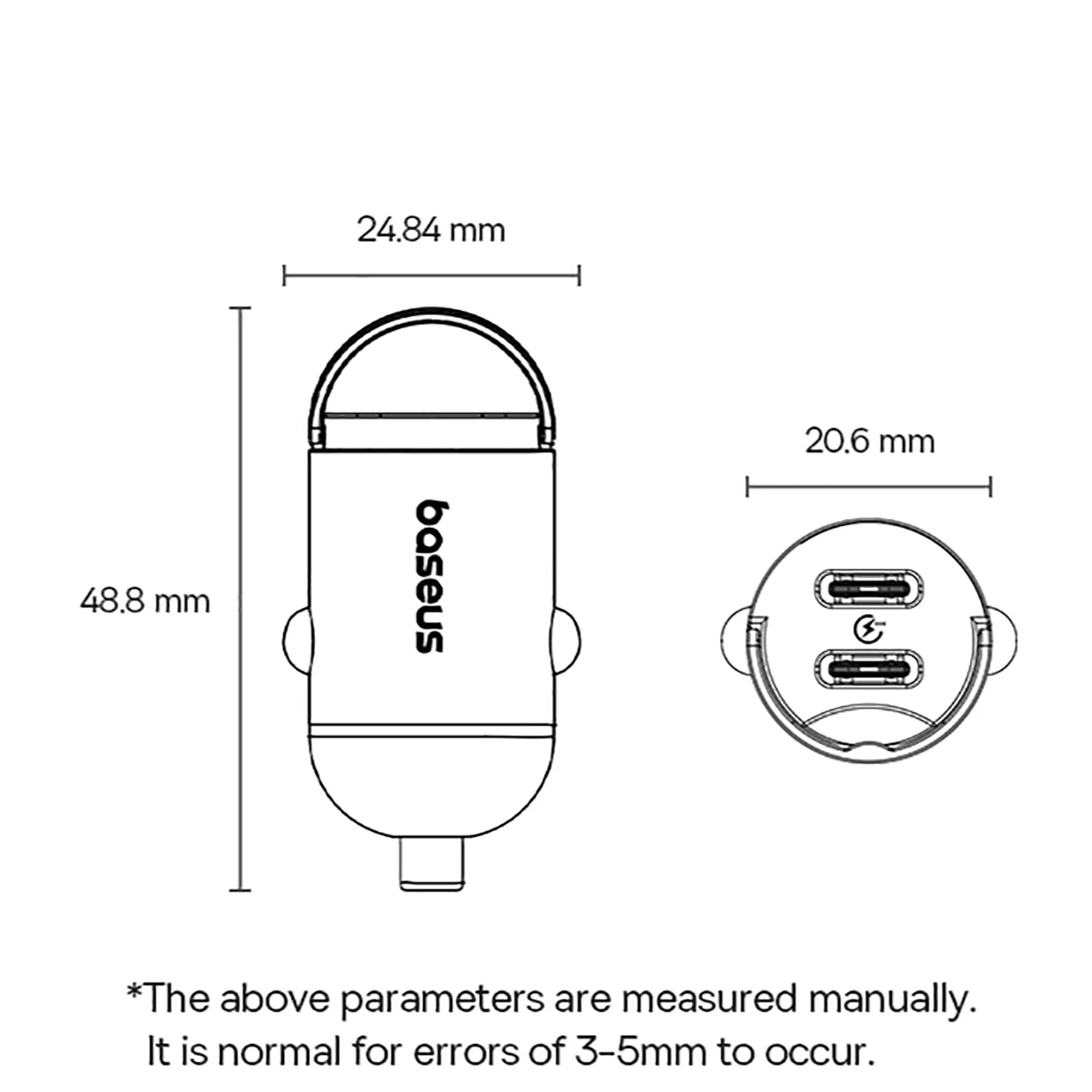 خرید شارژر فندکی دو پورت تایپ سی 30 وات بیسوس