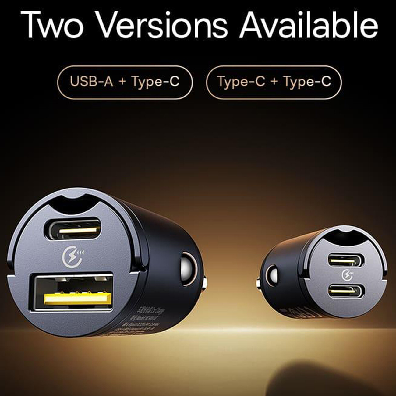 خرید شارژر فندکی فست شارژ ماشین یواس‌بی و تایپ‌سی 30 وات  بیسوس