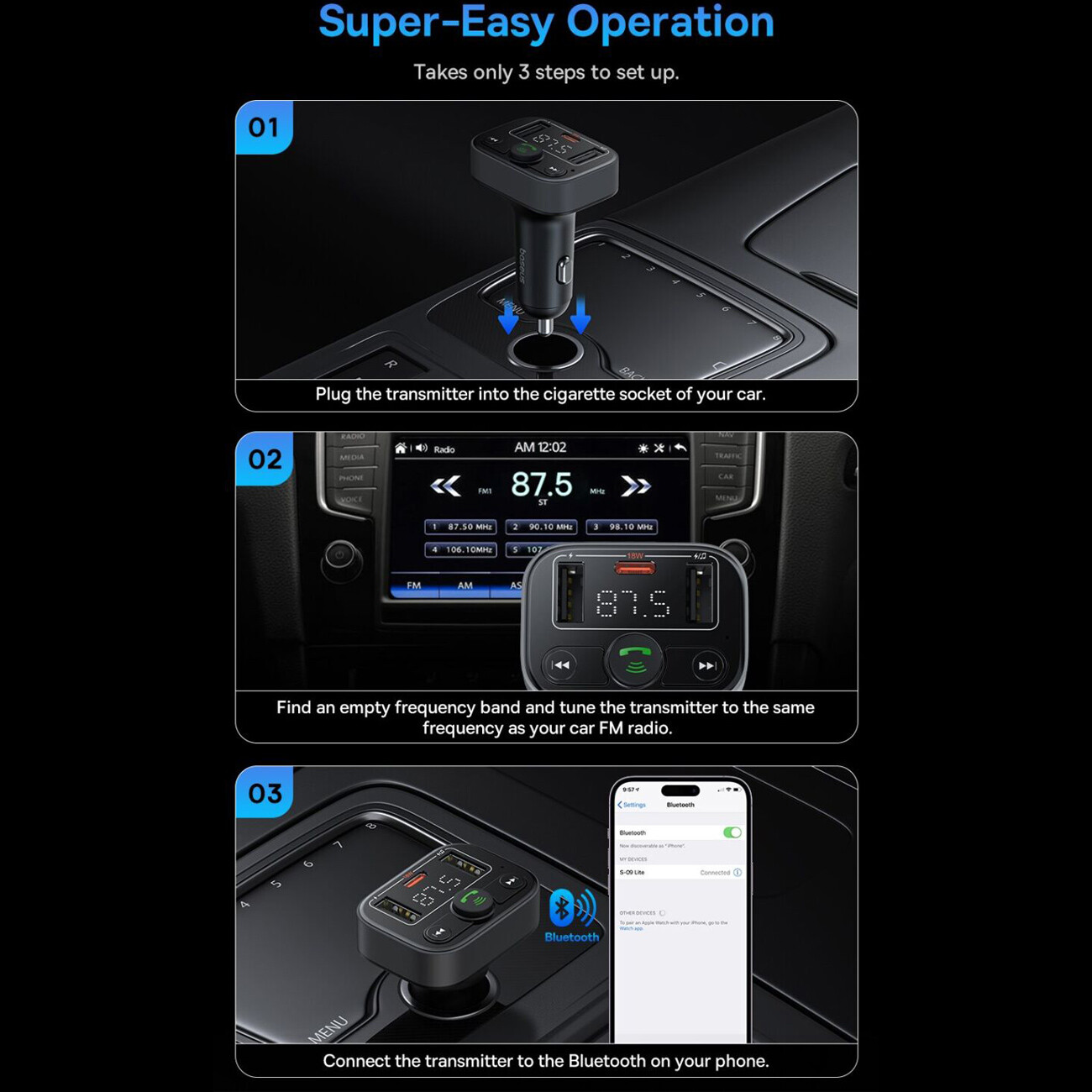 بهترین شارژر فندکی و اف ام پلیر بلوتوث بیسوس