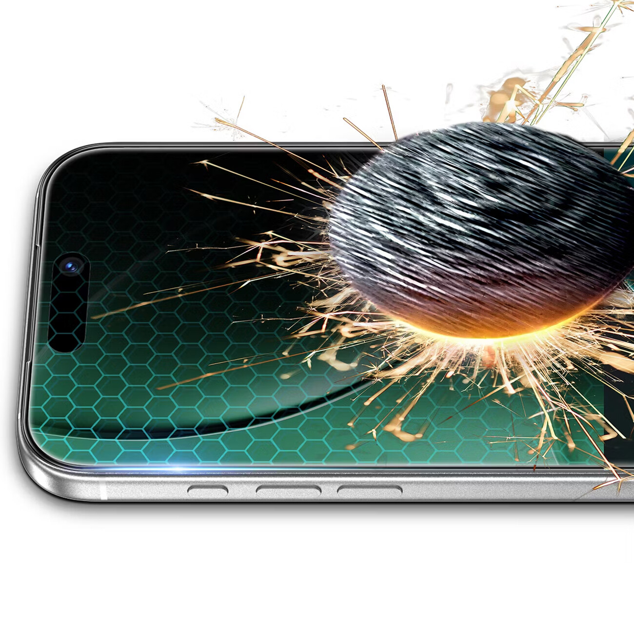 گلس پرایوسی لبه سیلیکونی ایفون 17 پرو گرین لاین