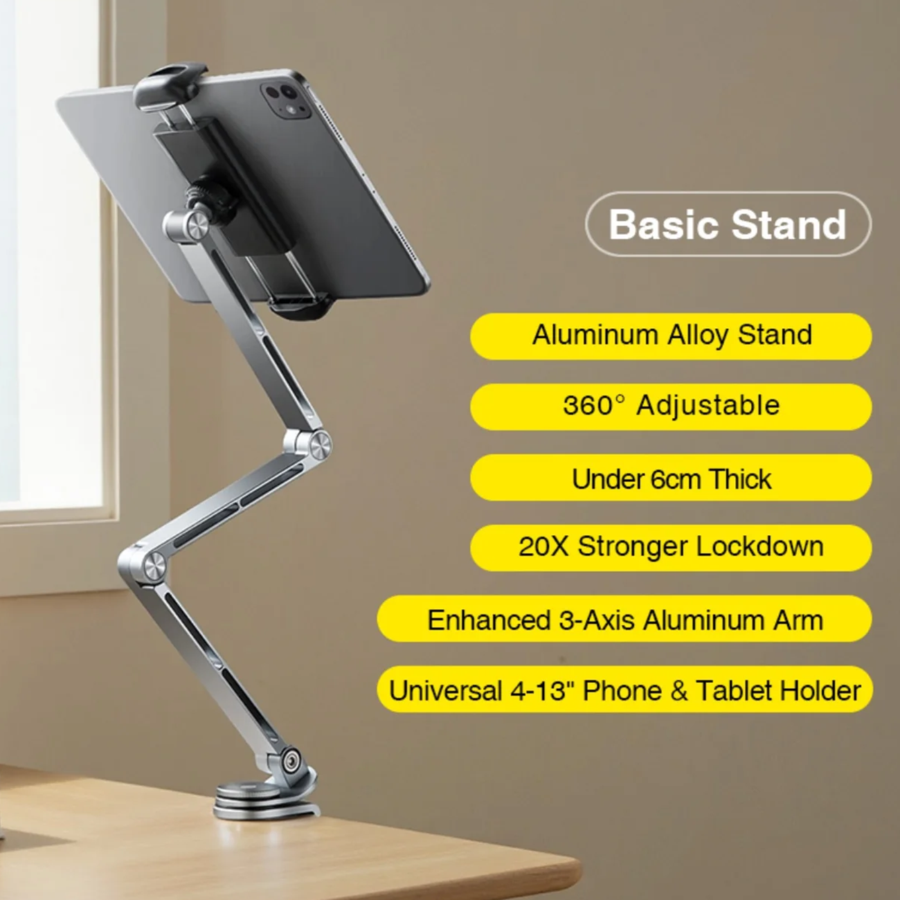 هولدر گوشی موبایل و تبلت قابل اتصال به لبه میز و تخت آرتاکو  T01