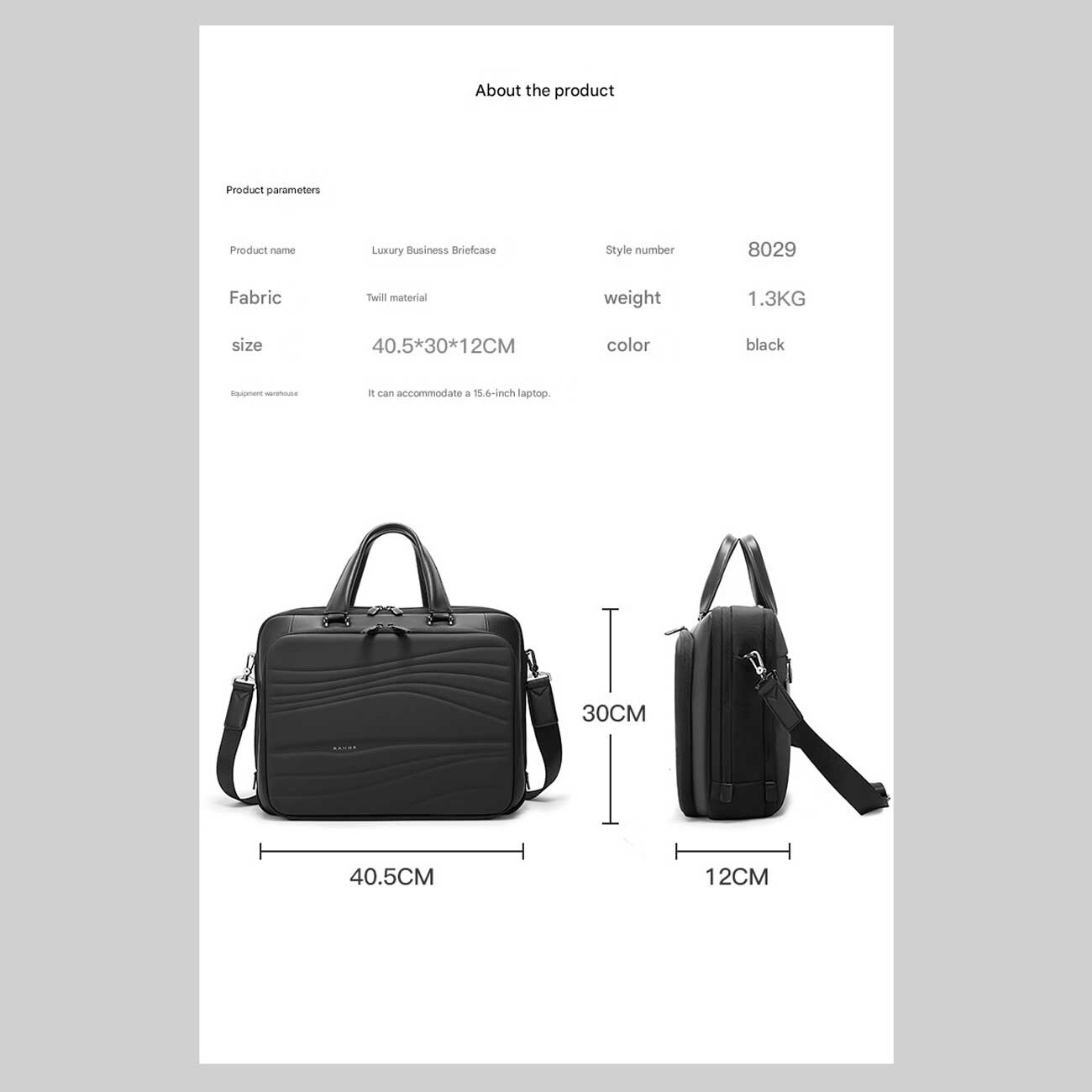 کیف لپ تاپ 15.6 اینچ ضدآب بنج bange BG-8029