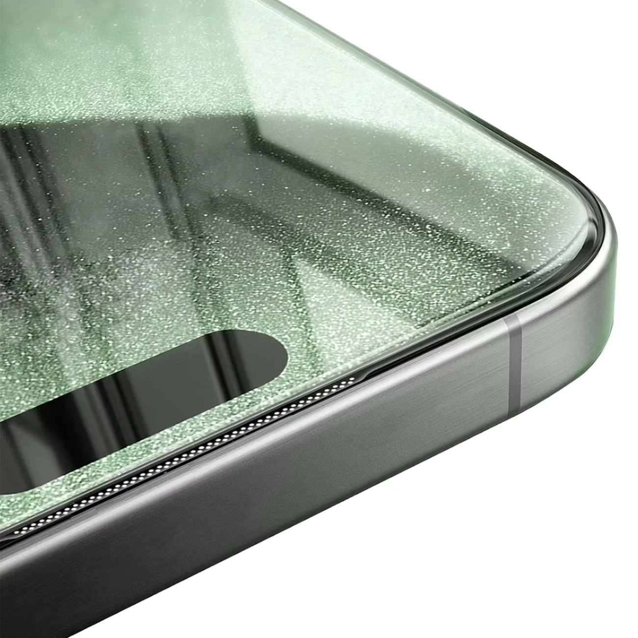 کیفیت گلس شیشه‌ای شفاف آیفون 17 پرو گرین‌لاین