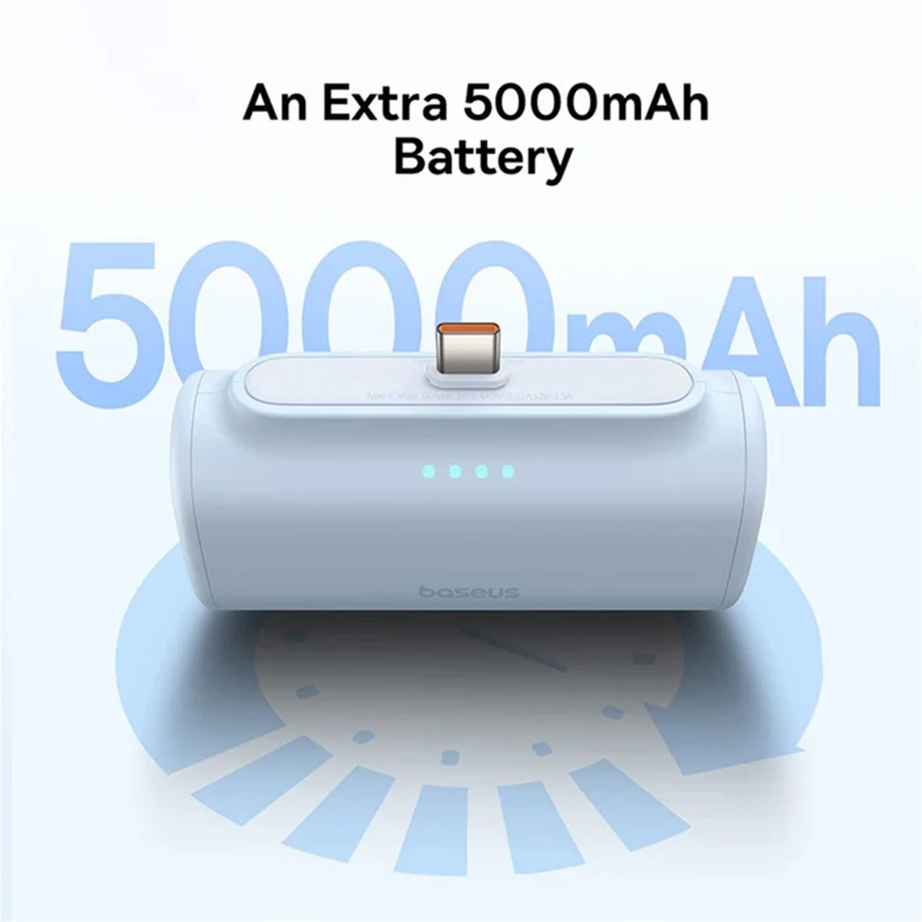 خرید پاوربانک کپسولی 5000 میلی آمپر 20 وات تایپ سی بیسوس