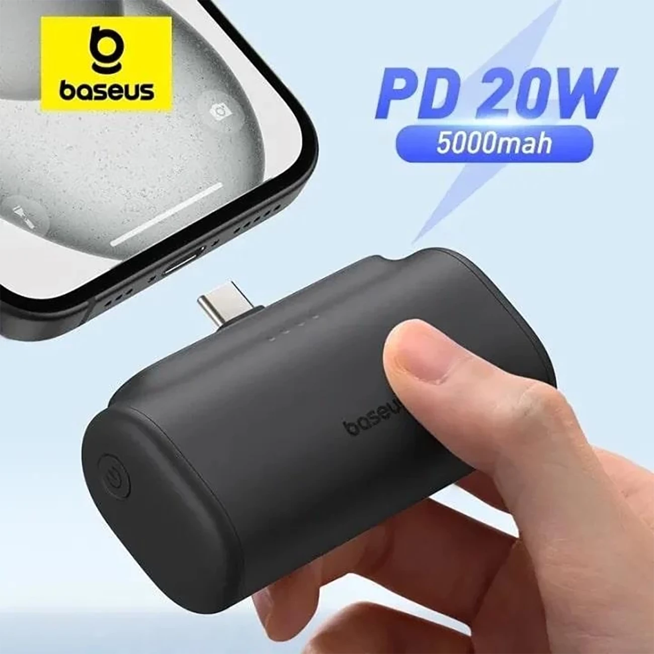 قیمت پاوربانک کپسولی 5000 میلی آمپر 20 وات تایپ سی بیسوس