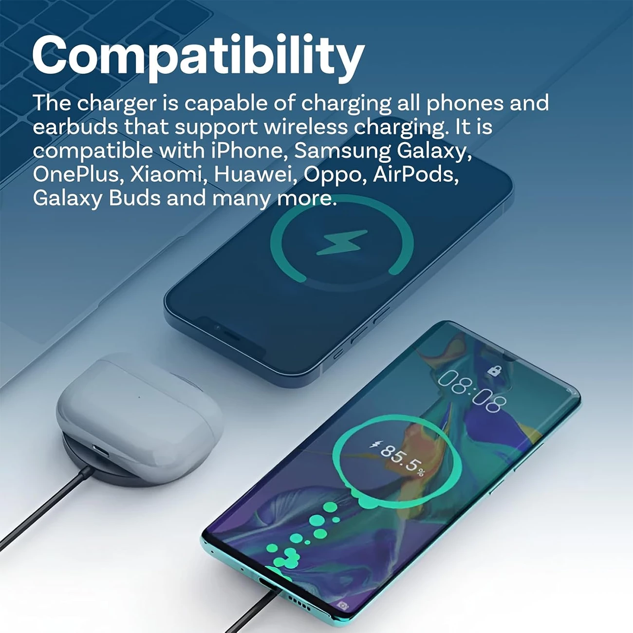فروش شارژر وایرلس فست 15 وات بیسوس