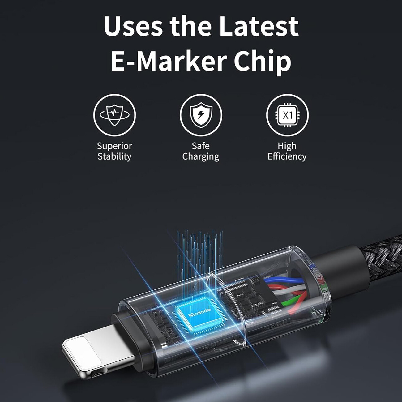 خرید سیم شارژ سریع  لایتنینگ هفت رنگ مک‌دودو