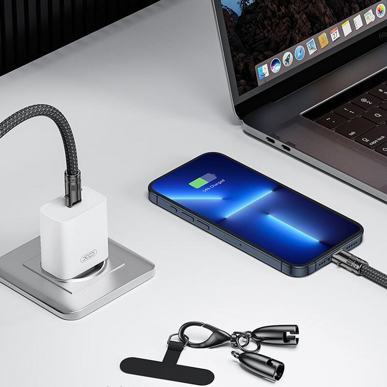 خرید کابل دو سر تایپ سی فست شارژ 60 وات ایکس او