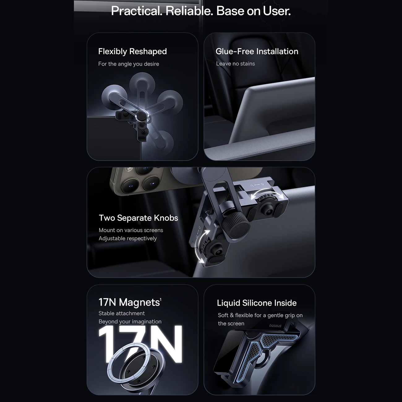 هولدر مگنتی گوشی موبایل مانیتور خودرو بیسوس