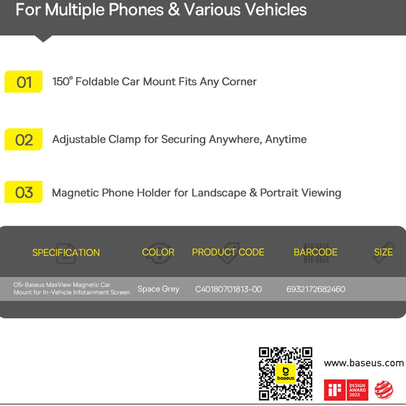 هولدر مگنتی گوشی موبایل مانیتور خودرو بیسوس