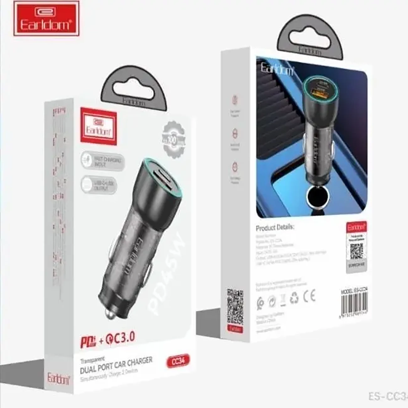 فروش شارژر فندکی فست شارژ ماشین دو پورت ارلدام