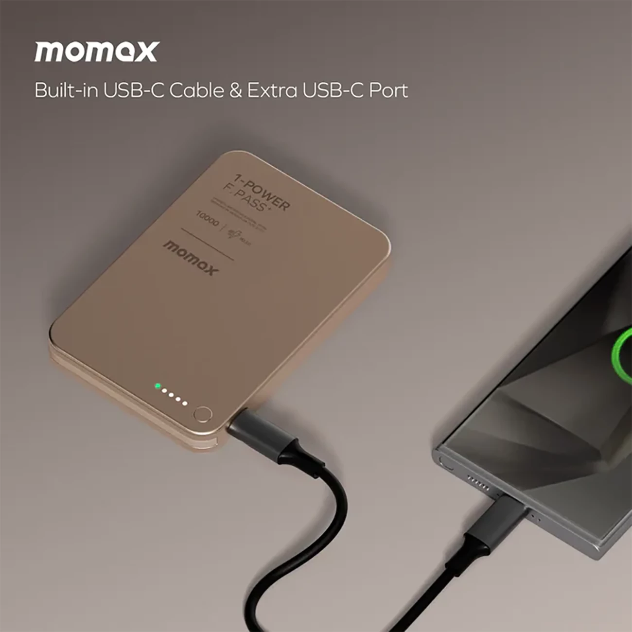 خرید پاور بانک 10000 تایپ‌سی 30 وات مومکس Momax IP158 با قابلیت اتصال مگنتی به گوشی