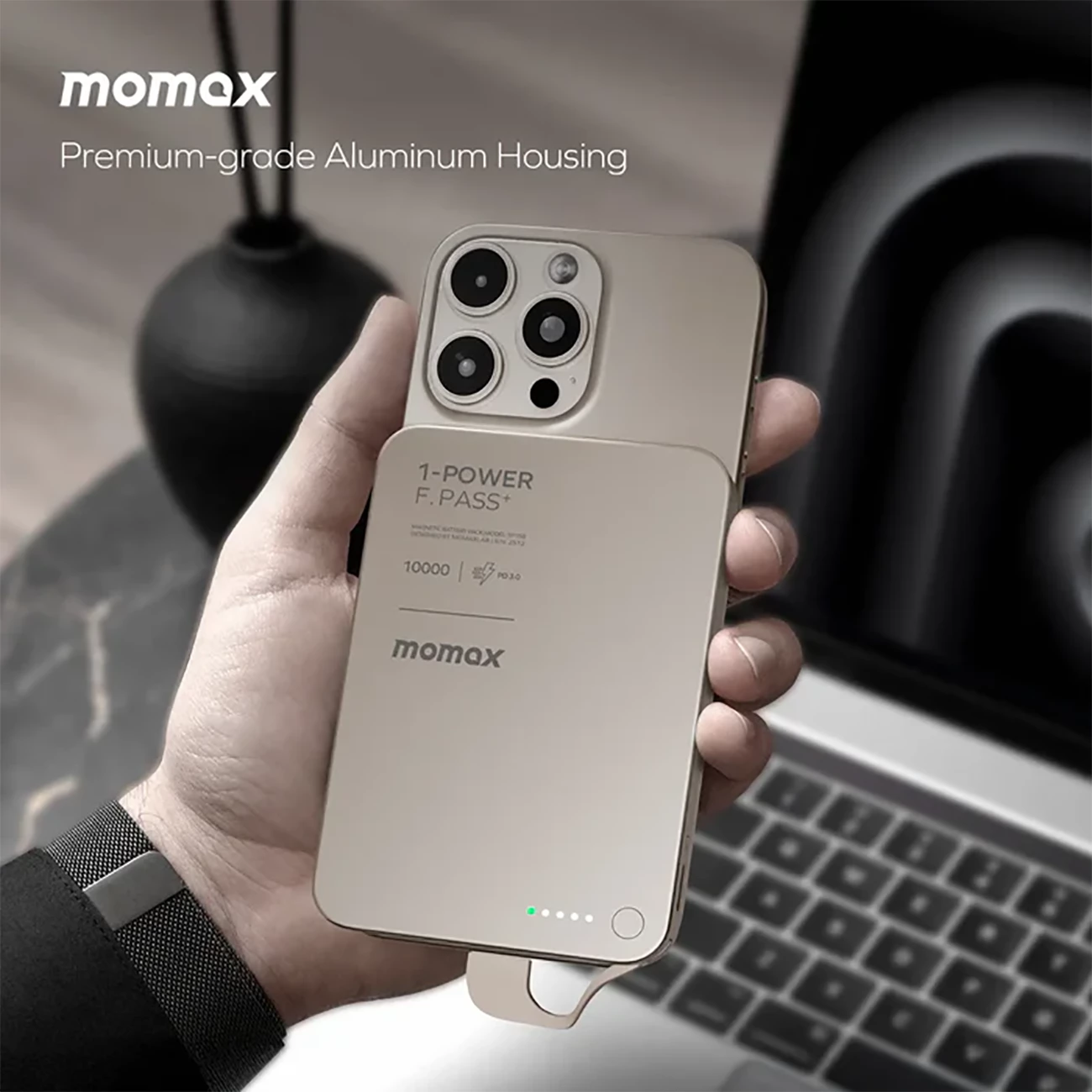 خرید پاور بانک 10000 تایپ‌سی 30 وات مومکس Momax IP158 با قابلیت اتصال مگنتی به گوشی