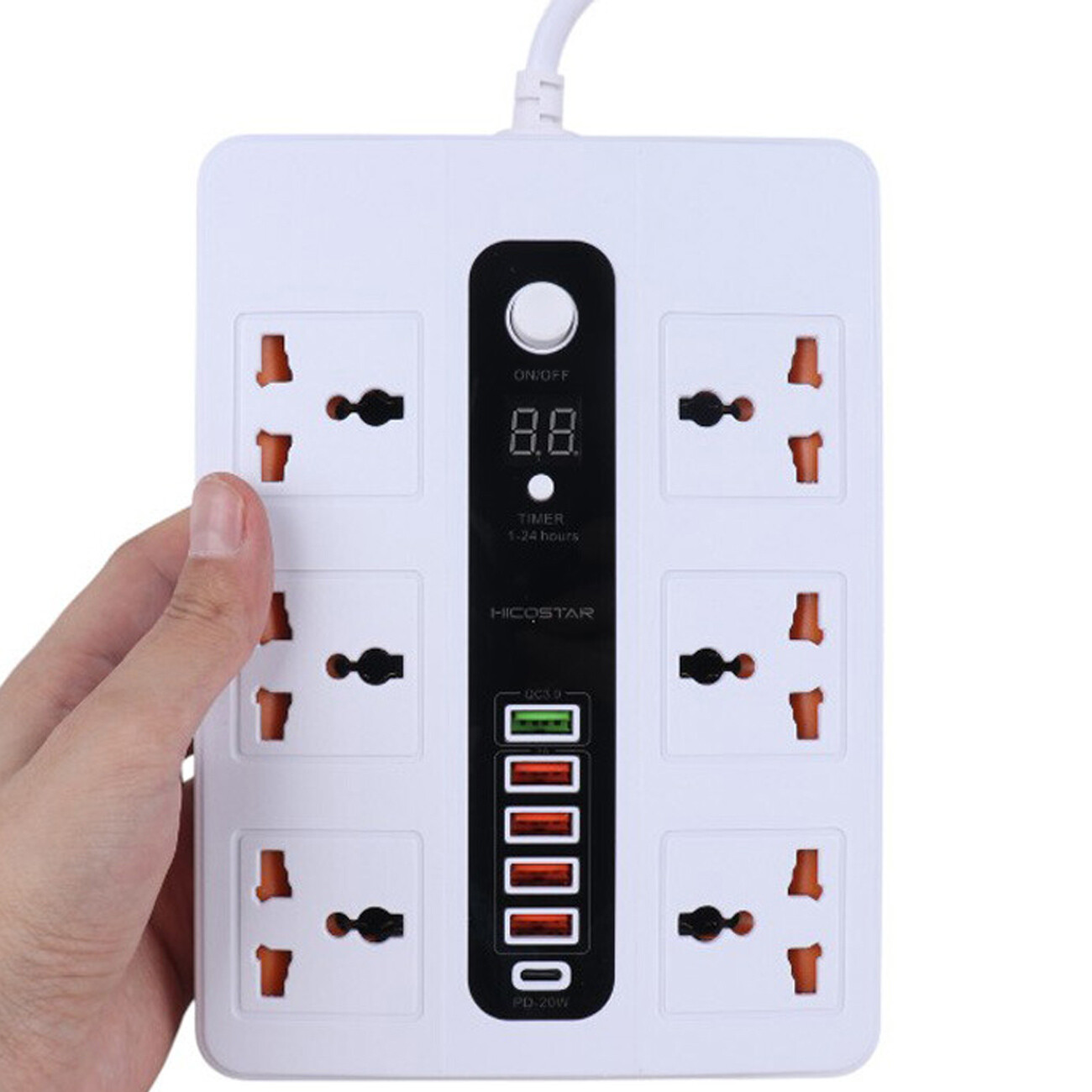چندراهی برق شش سوکت، یک TYPE-C و پنج یو‌اس‌بی 3000 وات هایکو استار