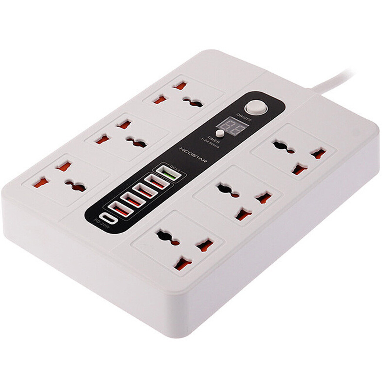 فروش چندراهی برق شش سوکت، یک TYPE-C و پنج یو‌اس‌بی 3000 وات هایکو استار