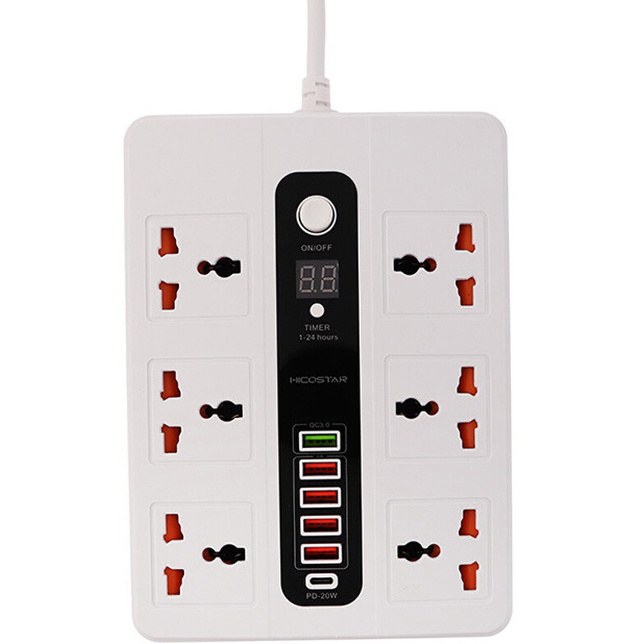 قیمت چندراهی برق شش سوکت، یک TYPE-C و پنج یو‌اس‌بی 3000 وات هایکو استار