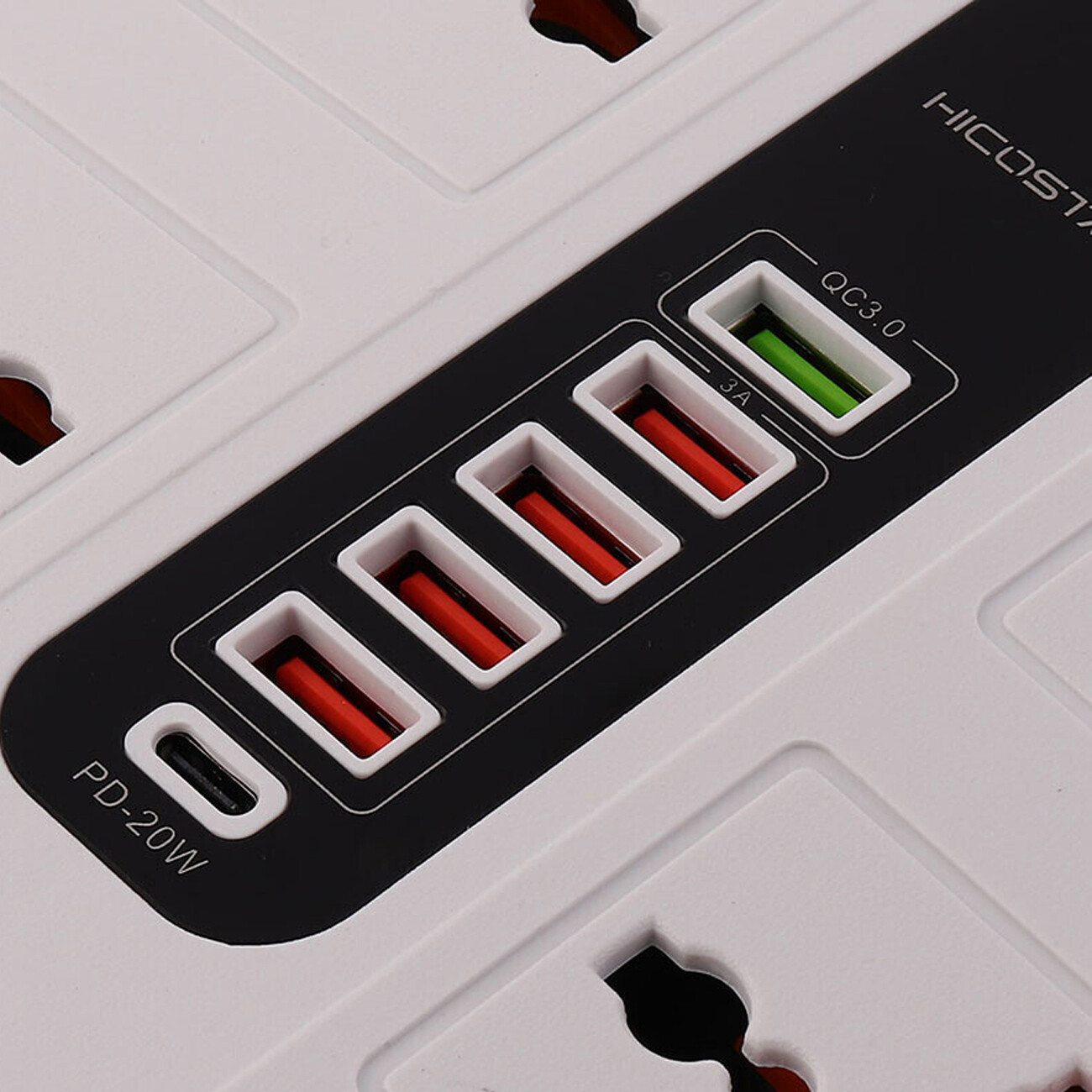 بهترین چندراهی برق شش سوکت، یک TYPE-C و پنج یو‌اس‌بی 3000 وات هایکو استار