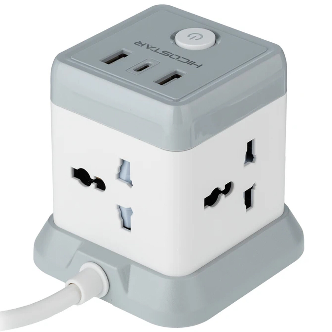 چندراهی مکعبی برق وشارژر دیواری 4 سوکت و 2 یو اس بی و 1 تایپ سی هایکو استار