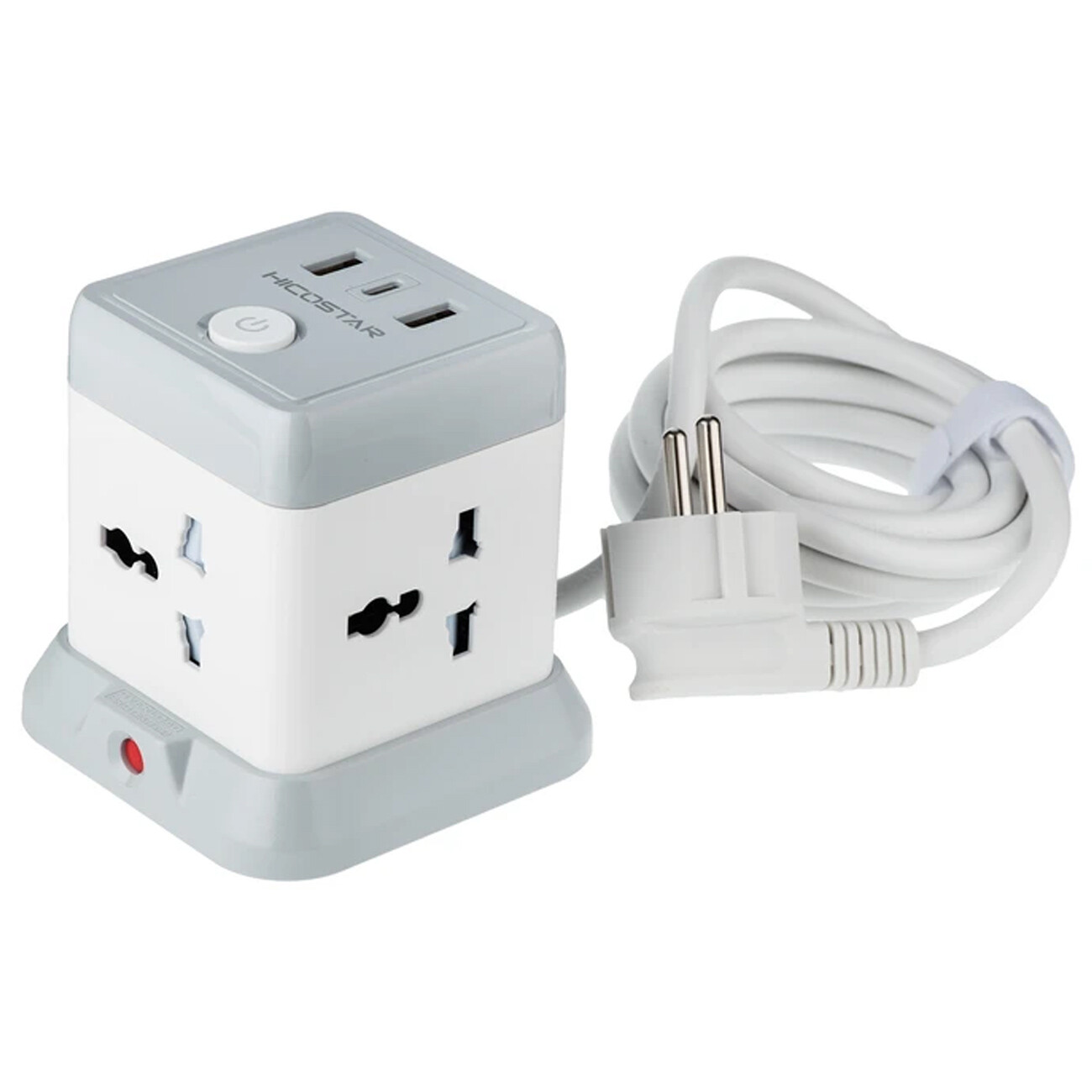 خرید چندراهی مکعبی برق وشارژر دیواری 4 سوکت و 2 یو اس بی و 1 تایپ سی هایکو استار