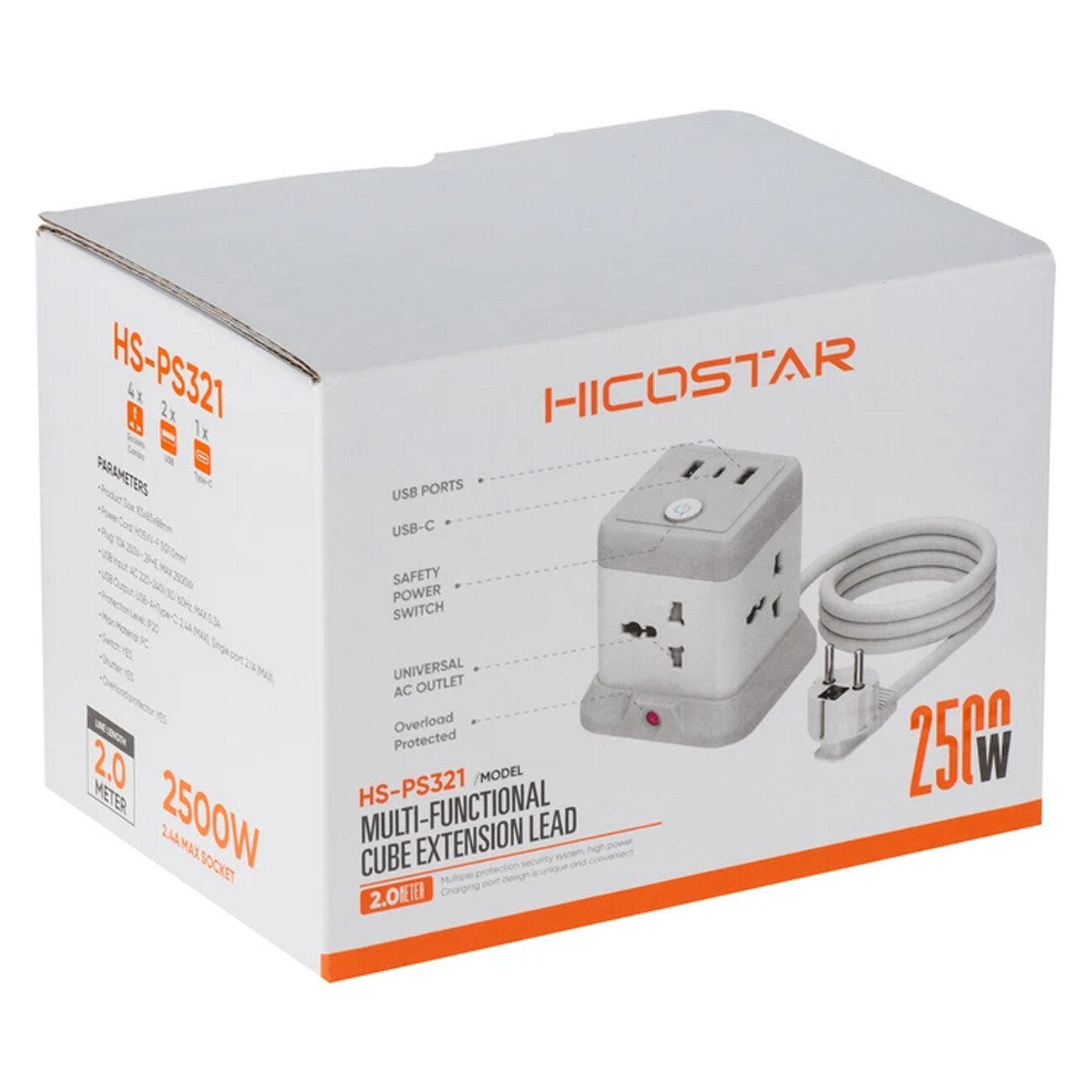 چندراهی مکعبی برق وشارژر دیواری هایکو استار