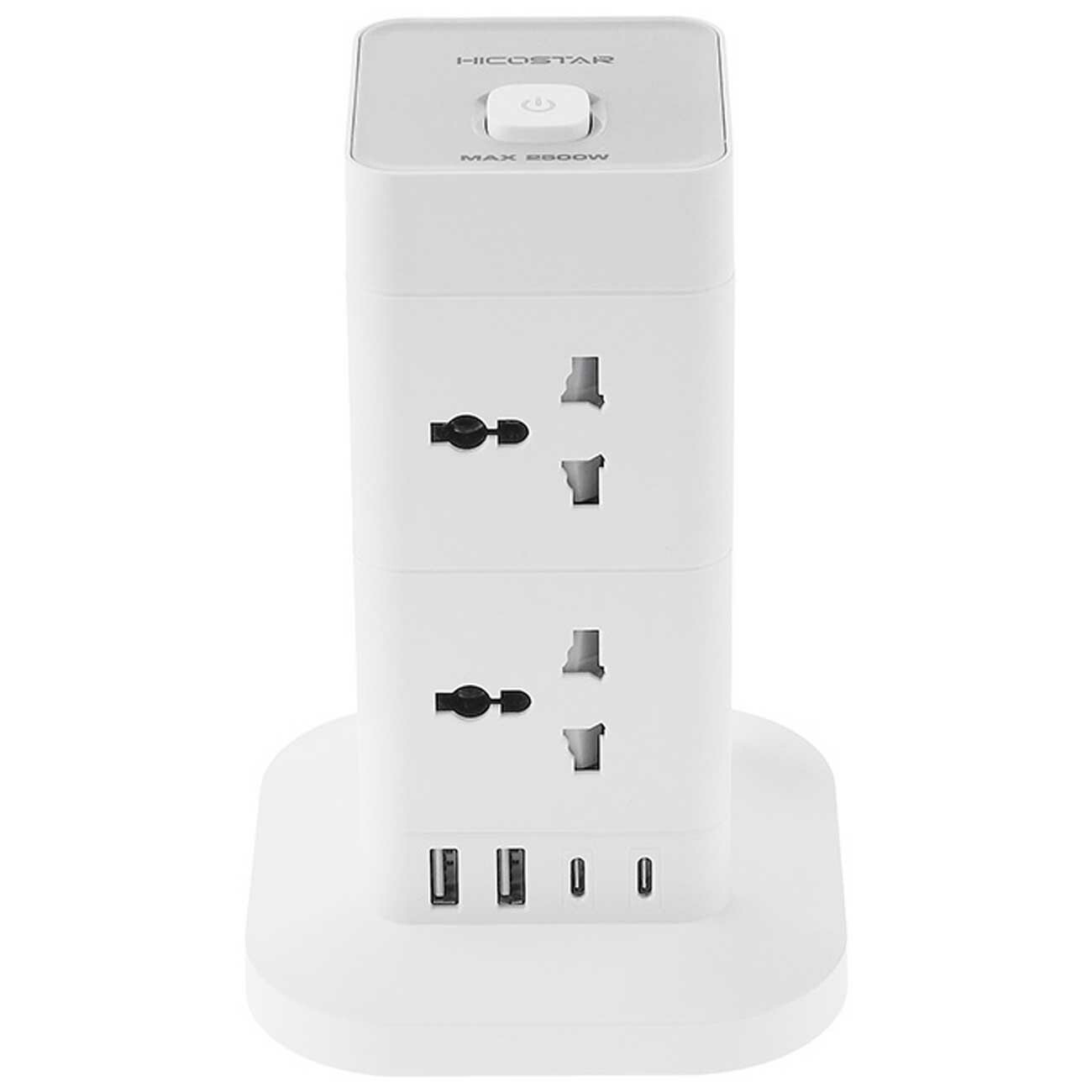 قیمت چند راهی برق 8 سوکت 2500 وات، دو USB و دو تایپ‌سی هایکواستار
