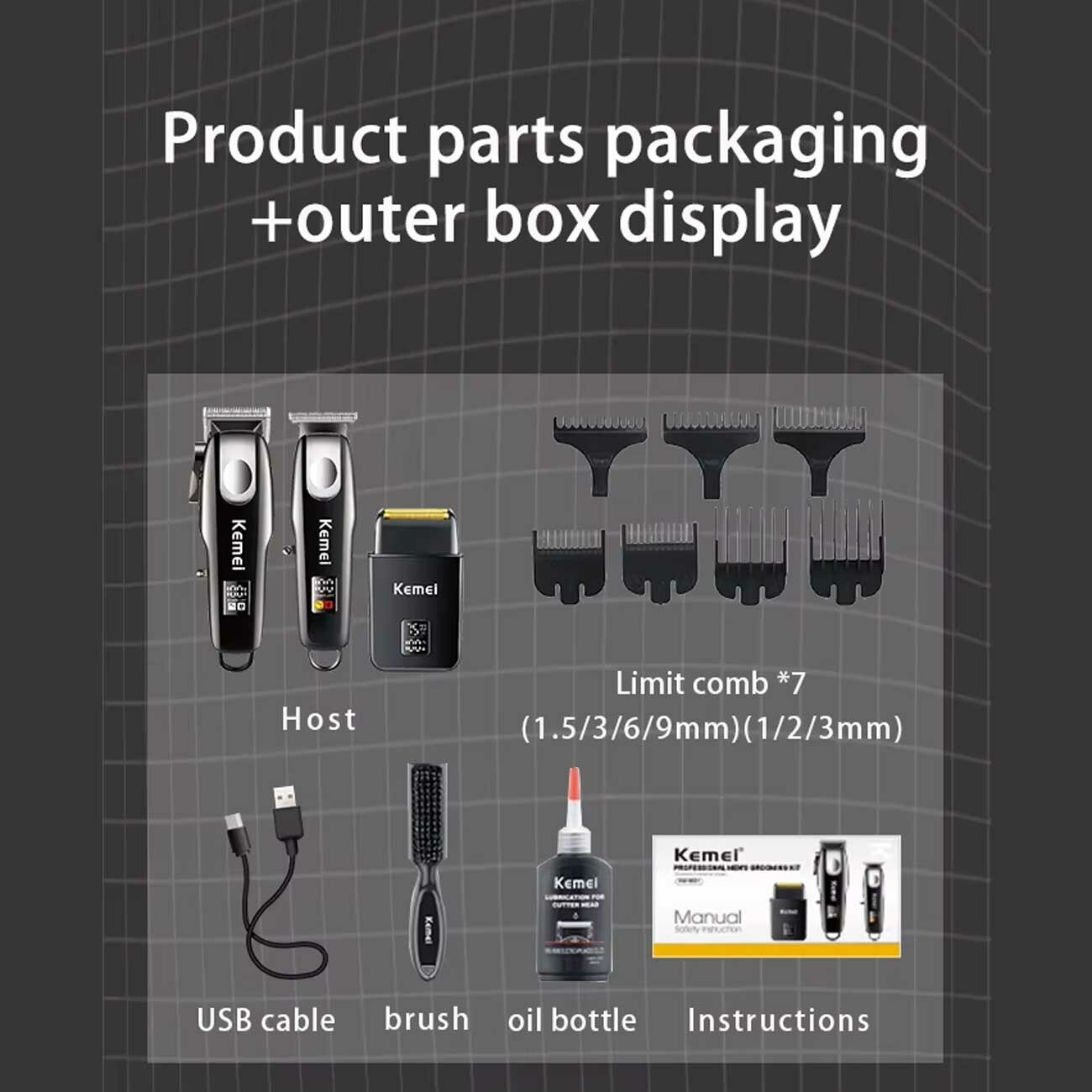 ست ریش تراش و ماشین اصلاح 3 تایی کمی