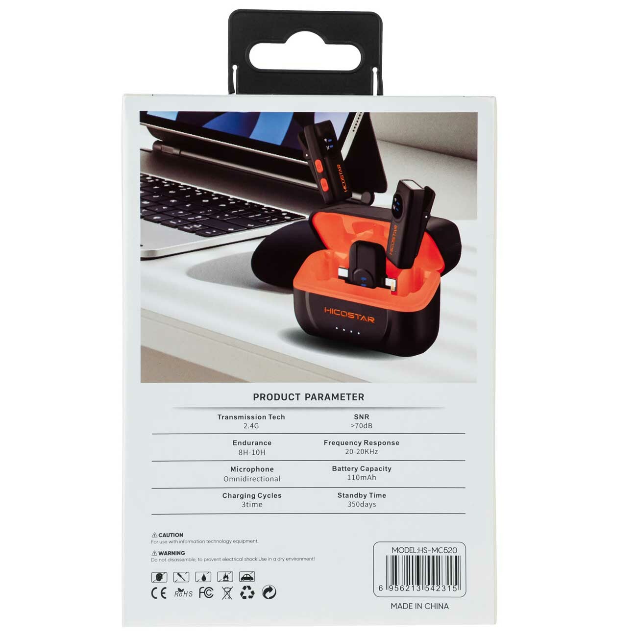 میکروفون یقه ای بی سیم تایپ سی و لایتنینگ هایکواستار