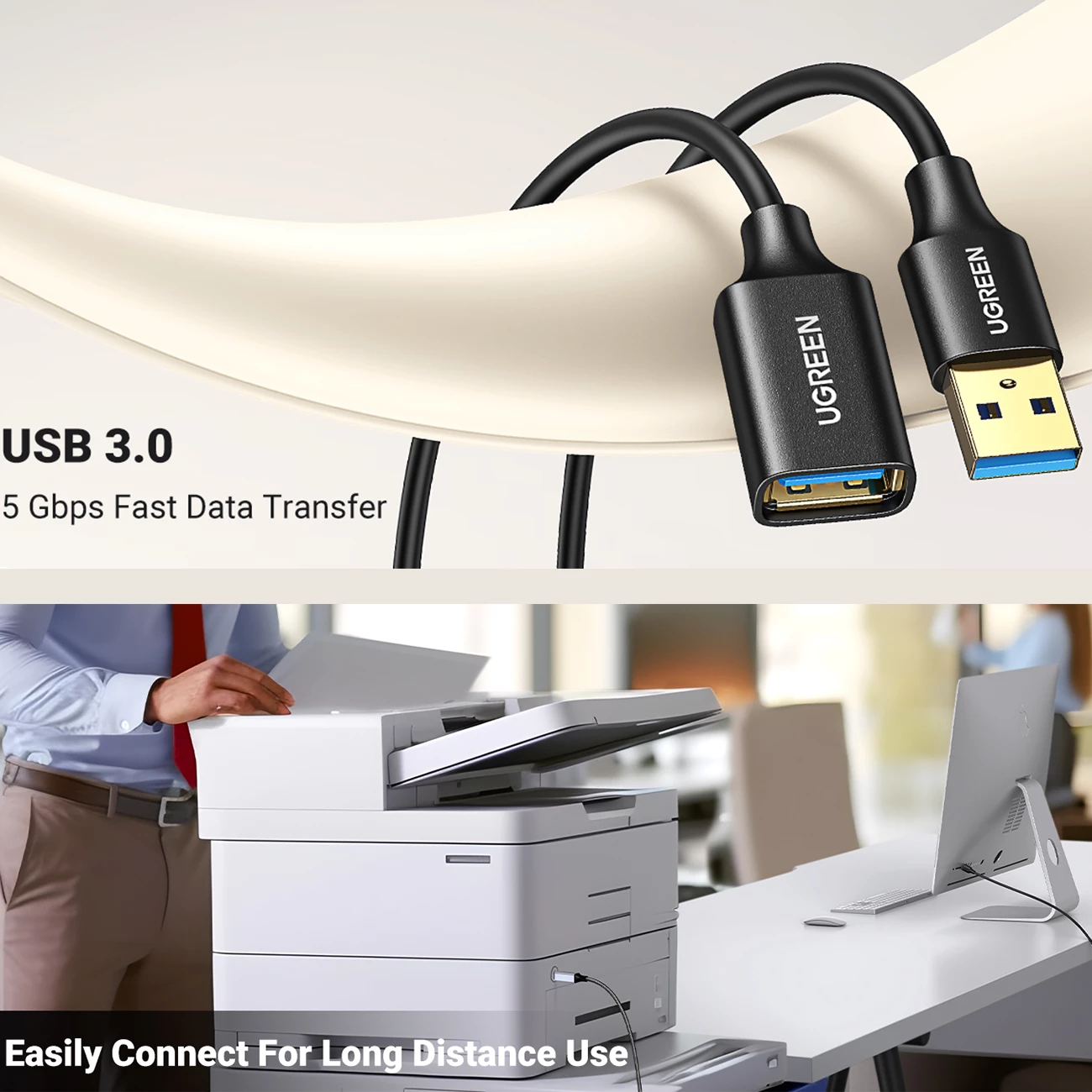 کابل افزایش طول USB 3.0 یک متری یوگرین