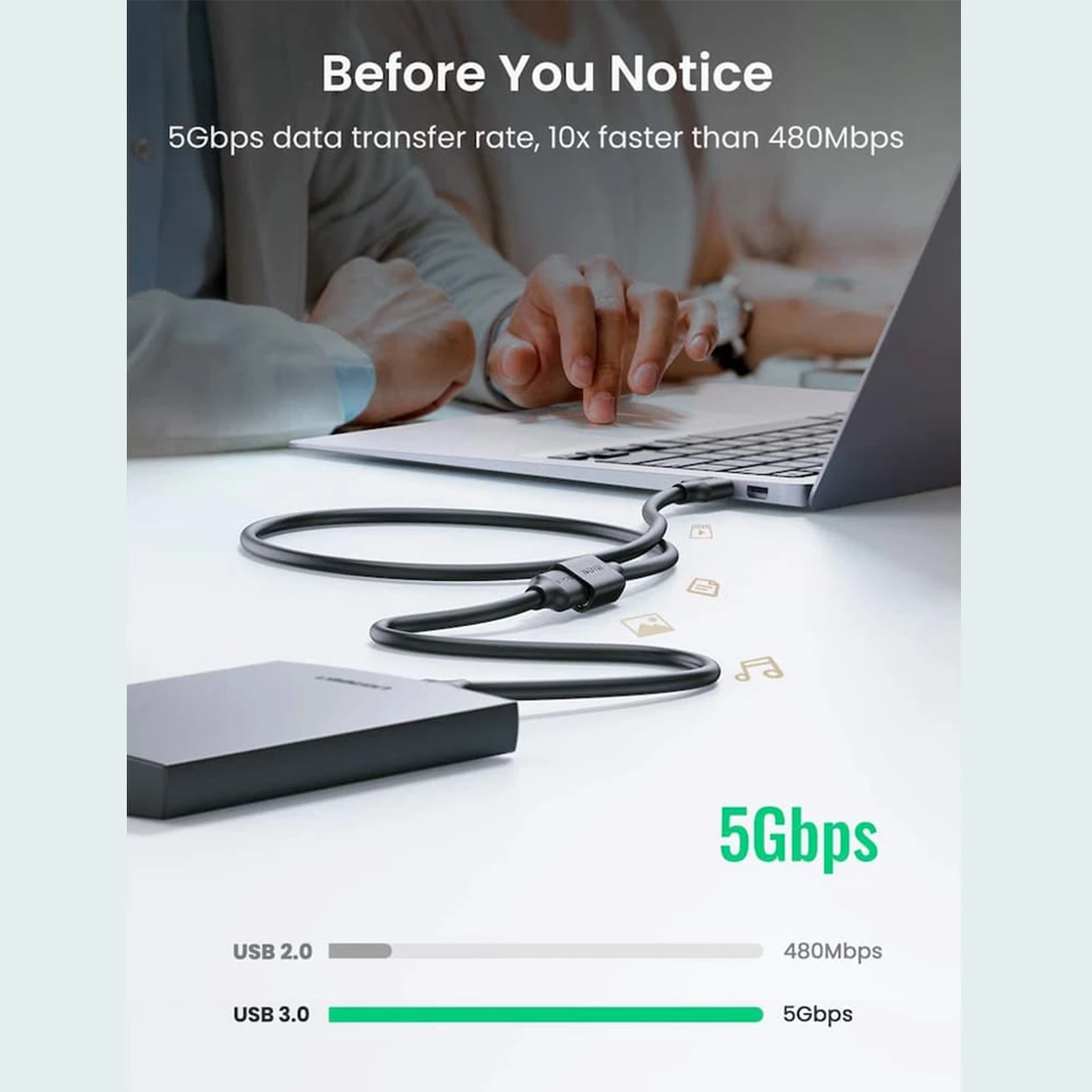 قیمت کابل افزایش طول USB 3.0 یک متری یوگرین