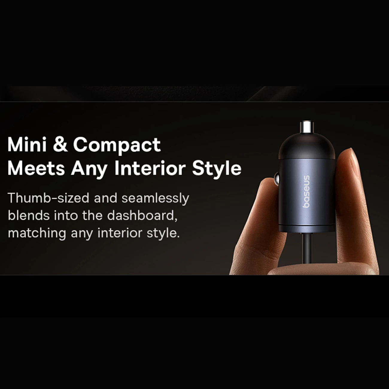 شارژر فندکی فست شارژ ماشین تایپ‌سی 30 وات با کابل فنری متصل تایپ‌سی بیسوس