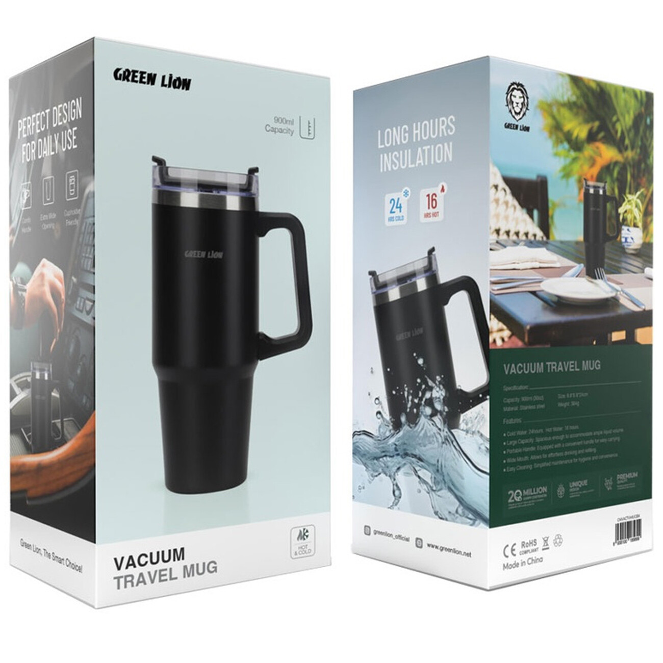 لیوان حرارتی 900 میلی‌لیتری گرین لاین