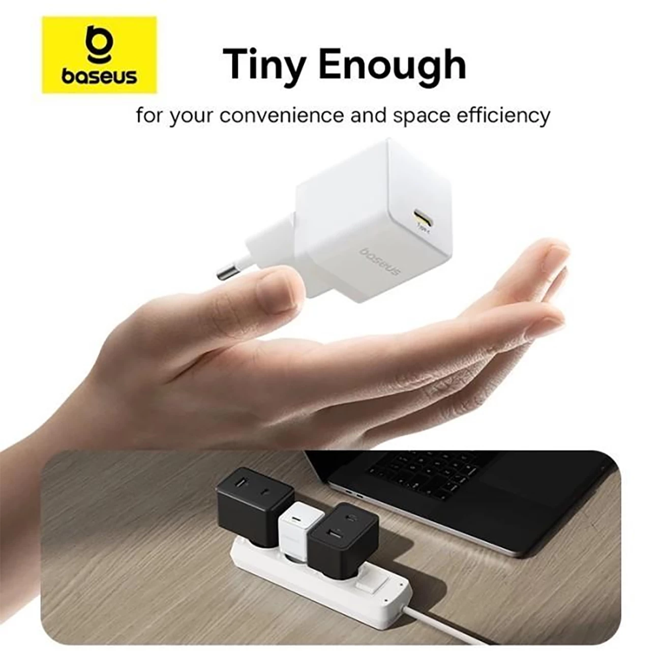 بهترین شارژر دیواری فست تایپ سی 30 وات بیسوس همراه با کابل دو سر تایپ سی