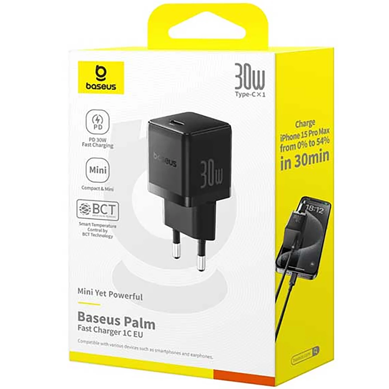 قیمت  شارژر دیواری فست تایپ سی 30 وات بیسوس همراه با کابل دو سر تایپ سی